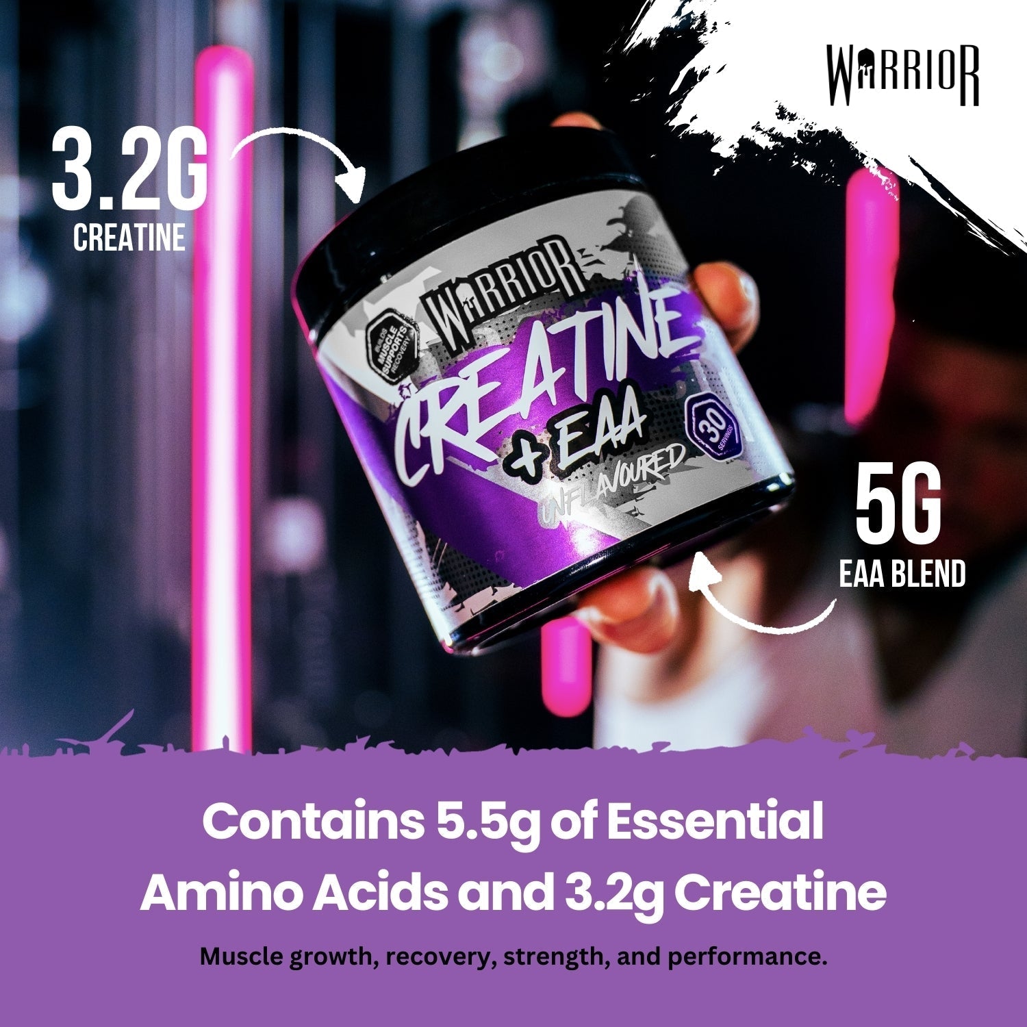 Picture of Warrior Creatine + EAA: The Ultimate Supplement for Muscle Growth, Rec ...