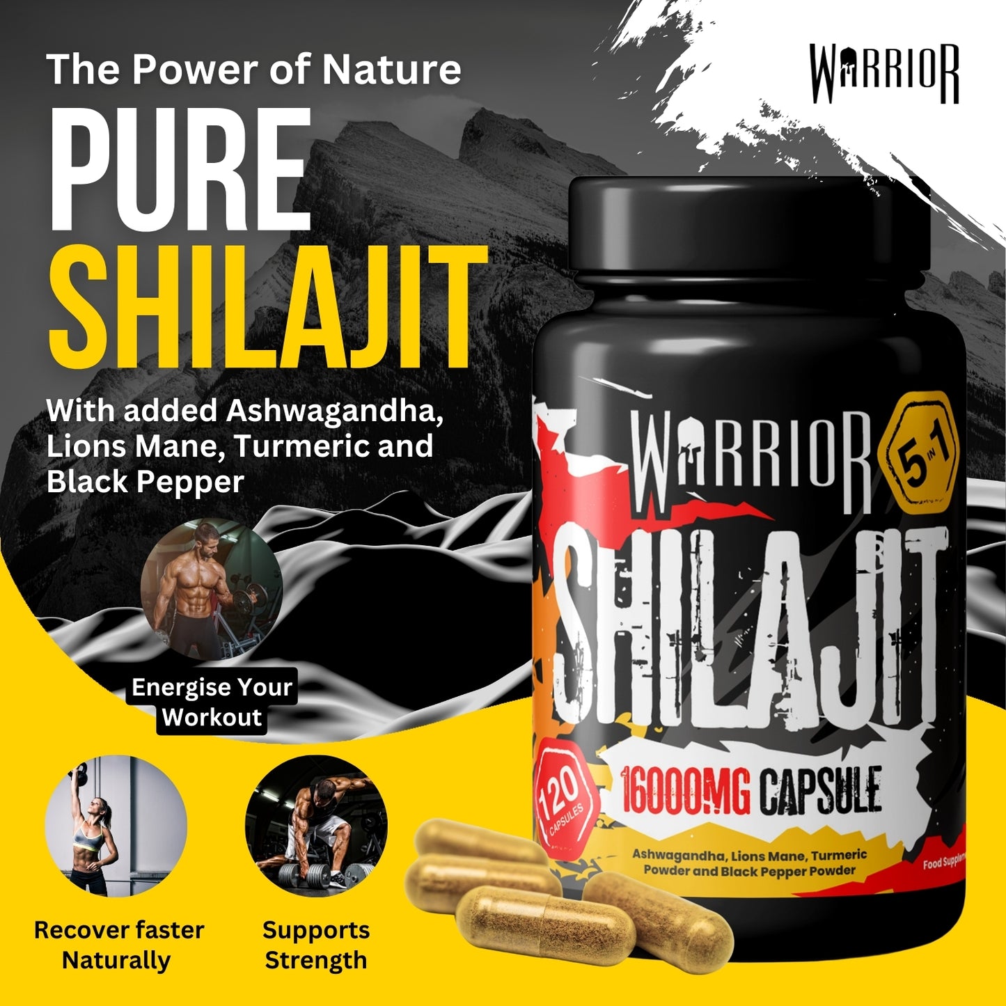 Warrior SHILAJIT Capsules - 120 Caps