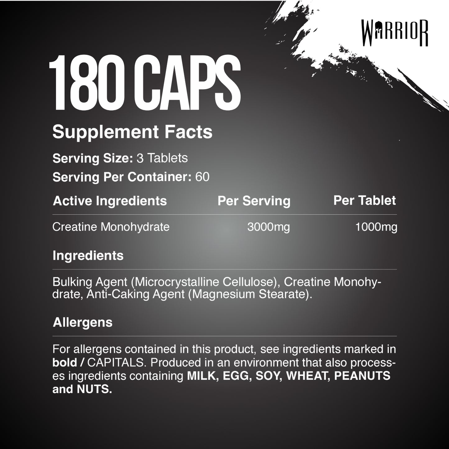 Warrior Creatine Monohydrate (1000mg)