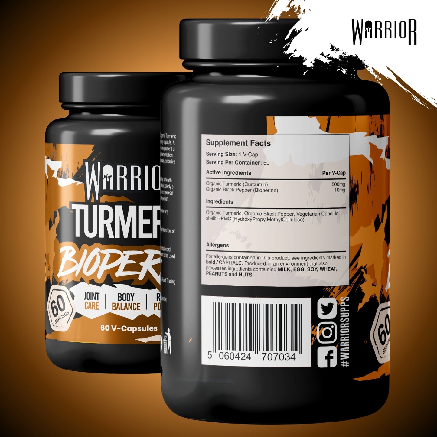 Warrior Turmeric with Bioperine (510mg) - 60 V-Caps