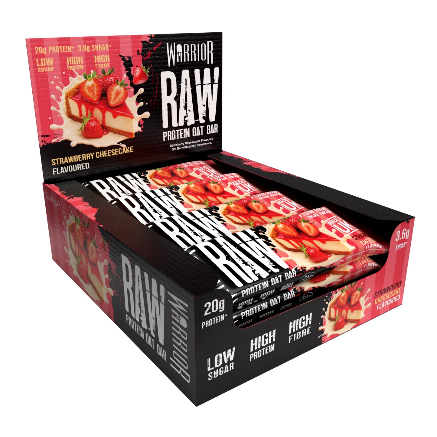 Warrior RAW Protein Oat Bars - 12 x 75g Box