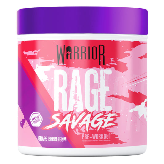 Warrior Rage SAVAGE Pre-Workout - 330g - Grape Bubblegum
