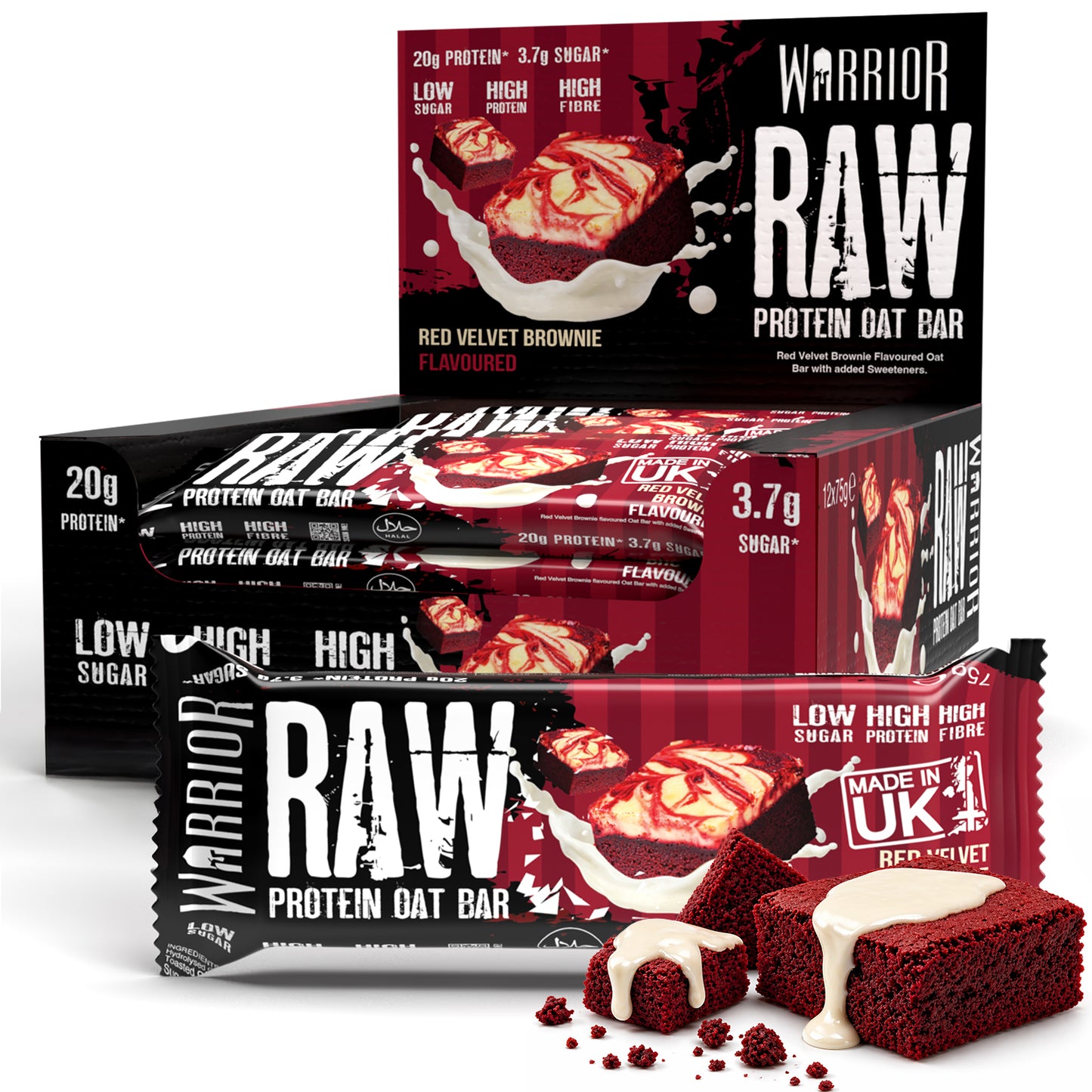 Warrior RAW Protein Oat Bars - 12 x 75g Box