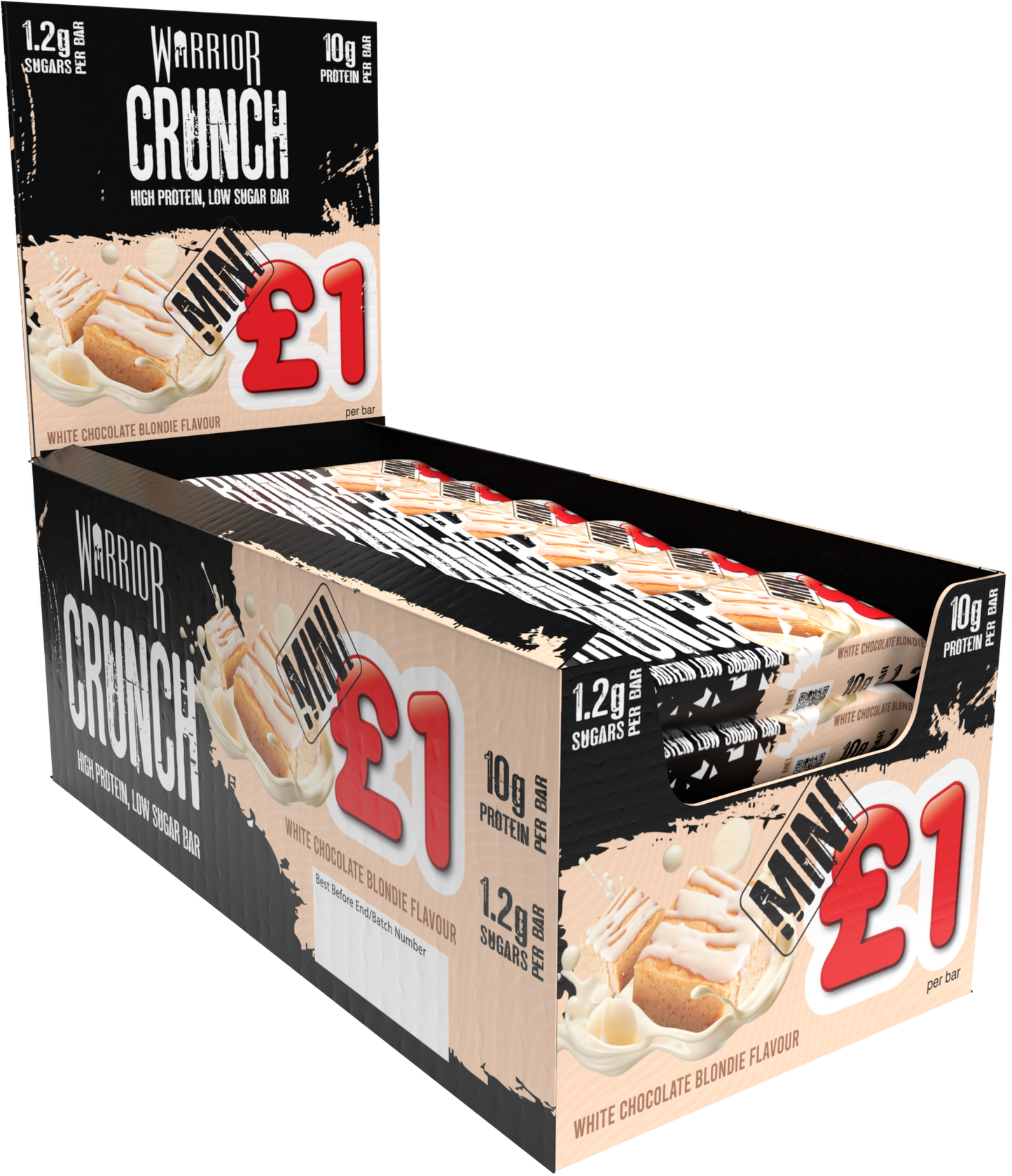 Warrior CRUNCH Mini Protein Bars 24 x 32g Bars - Salted Caramel