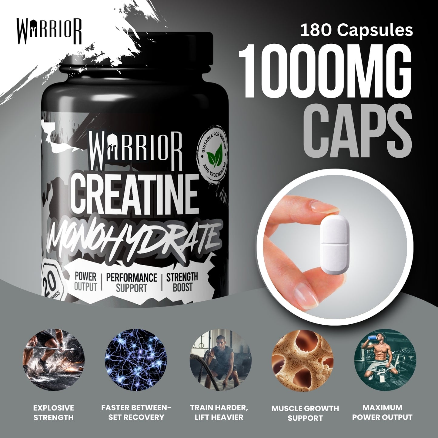 Warrior Creatine Monohydrate (1000mg)