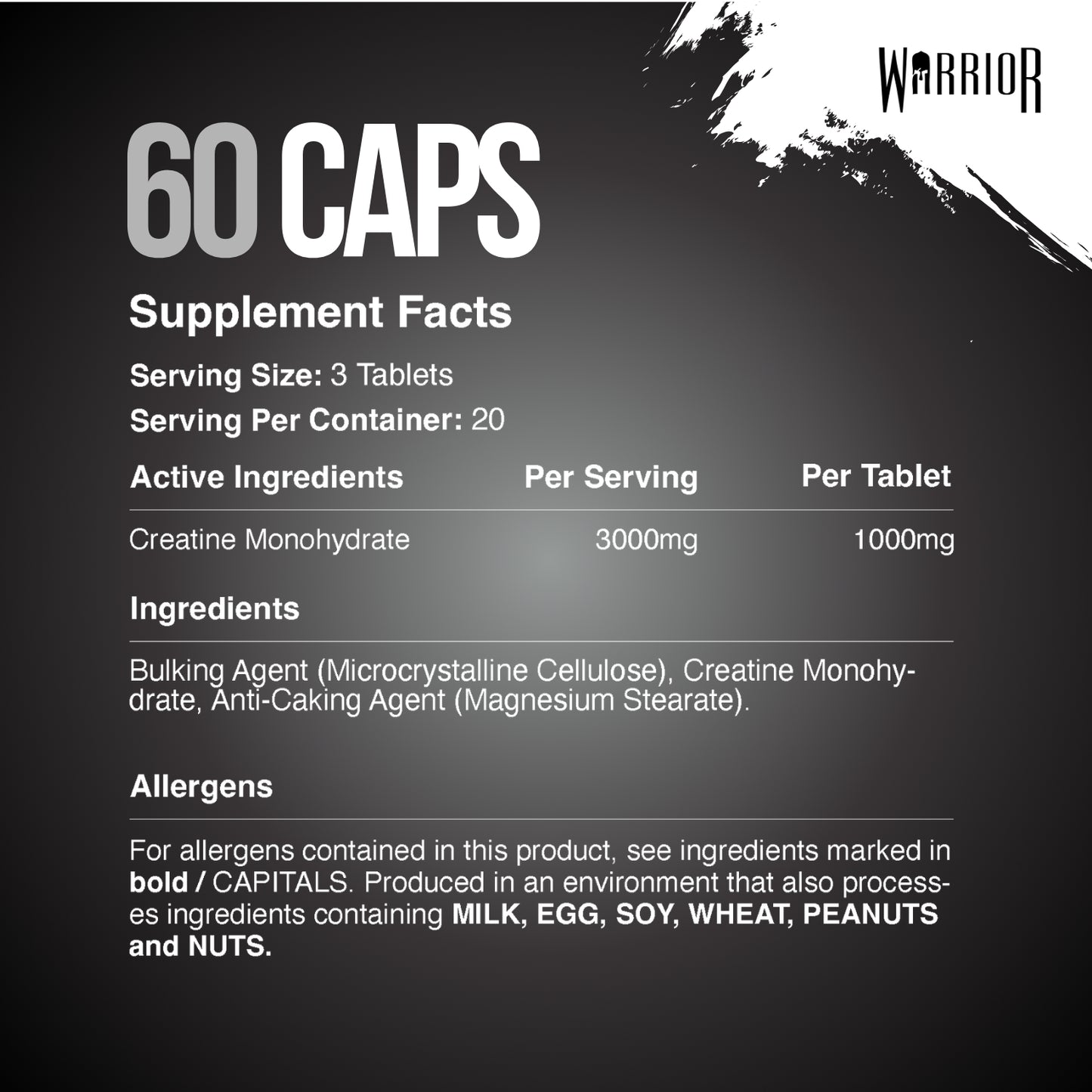 Warrior Creatine Monohydrate (1000mg)