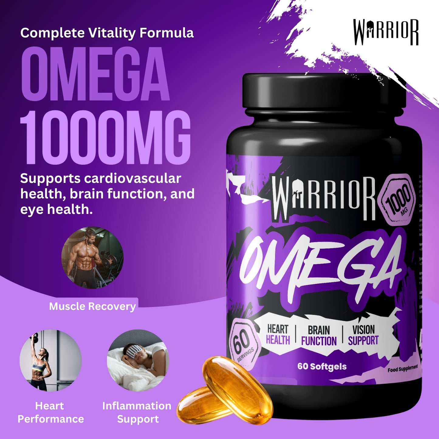Warrior Omega (1000mg) - 60 Softgels