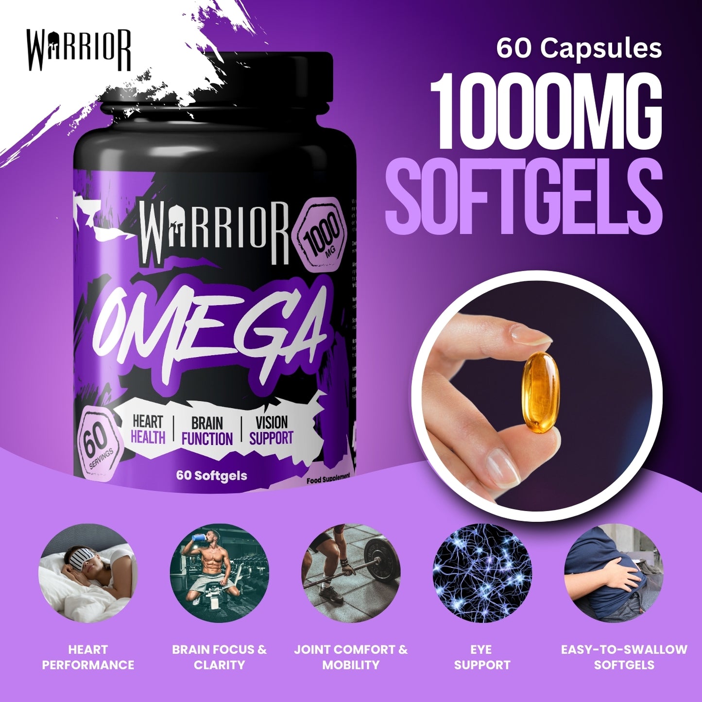 Warrior Omega (1000mg) - 60 Softgels