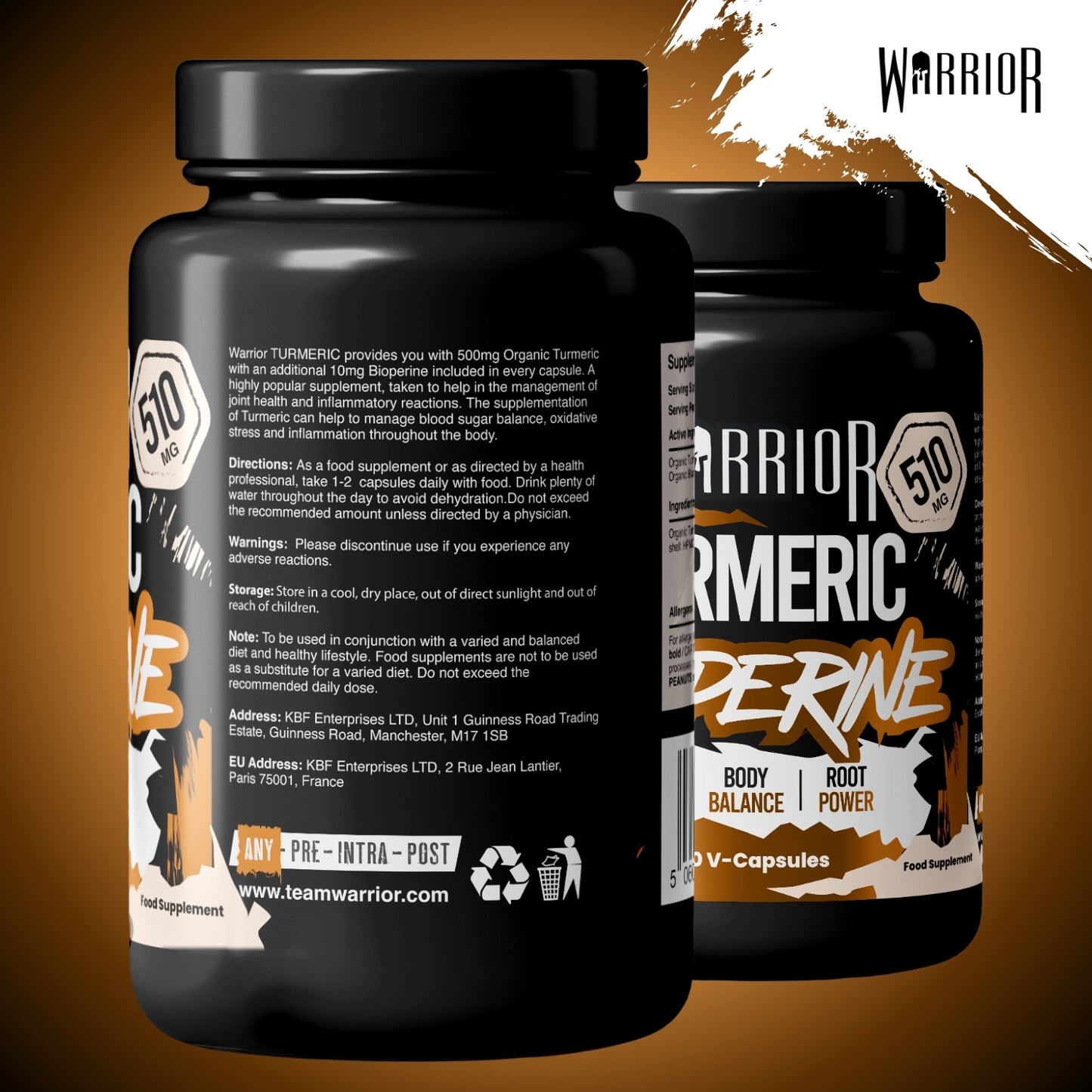 Warrior Turmeric with Bioperine (510mg) - 60 V-Caps
