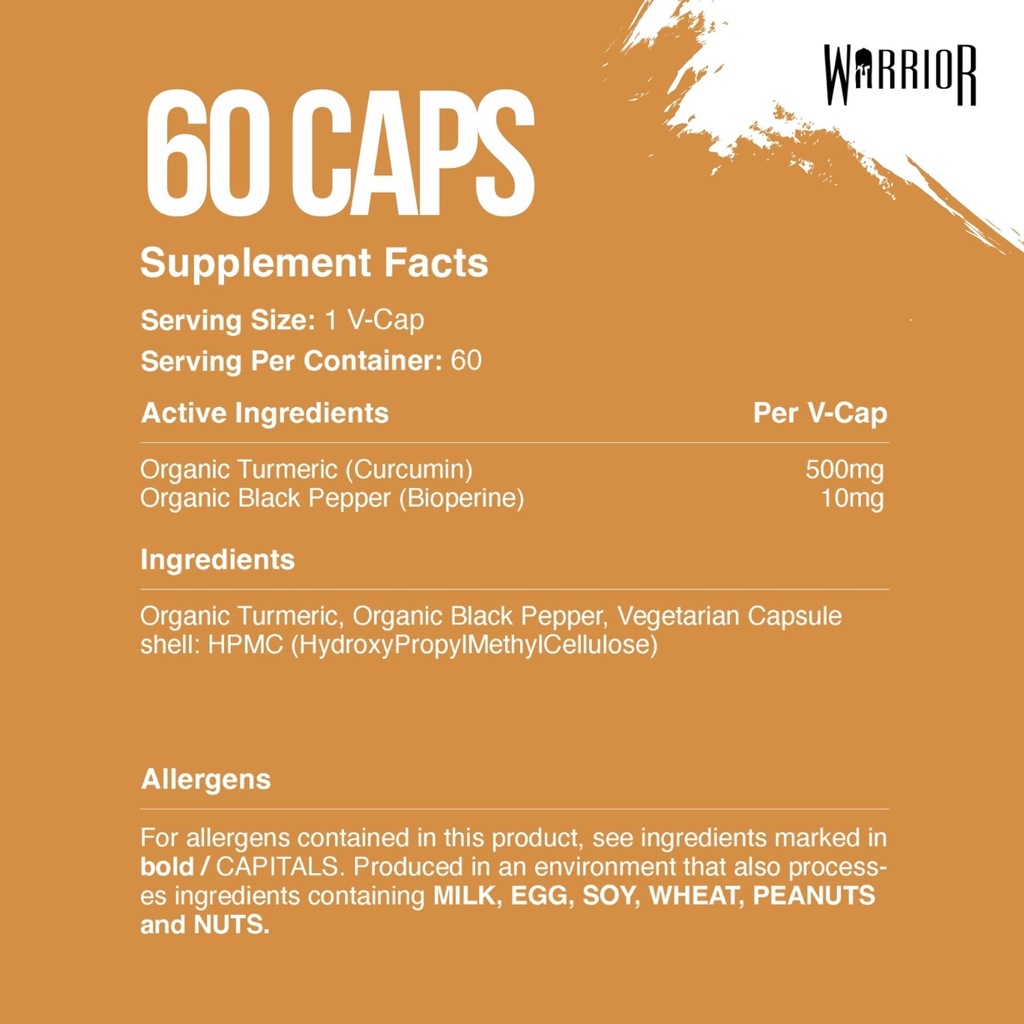 Warrior Turmeric with Bioperine (510mg) - 60 V-Caps