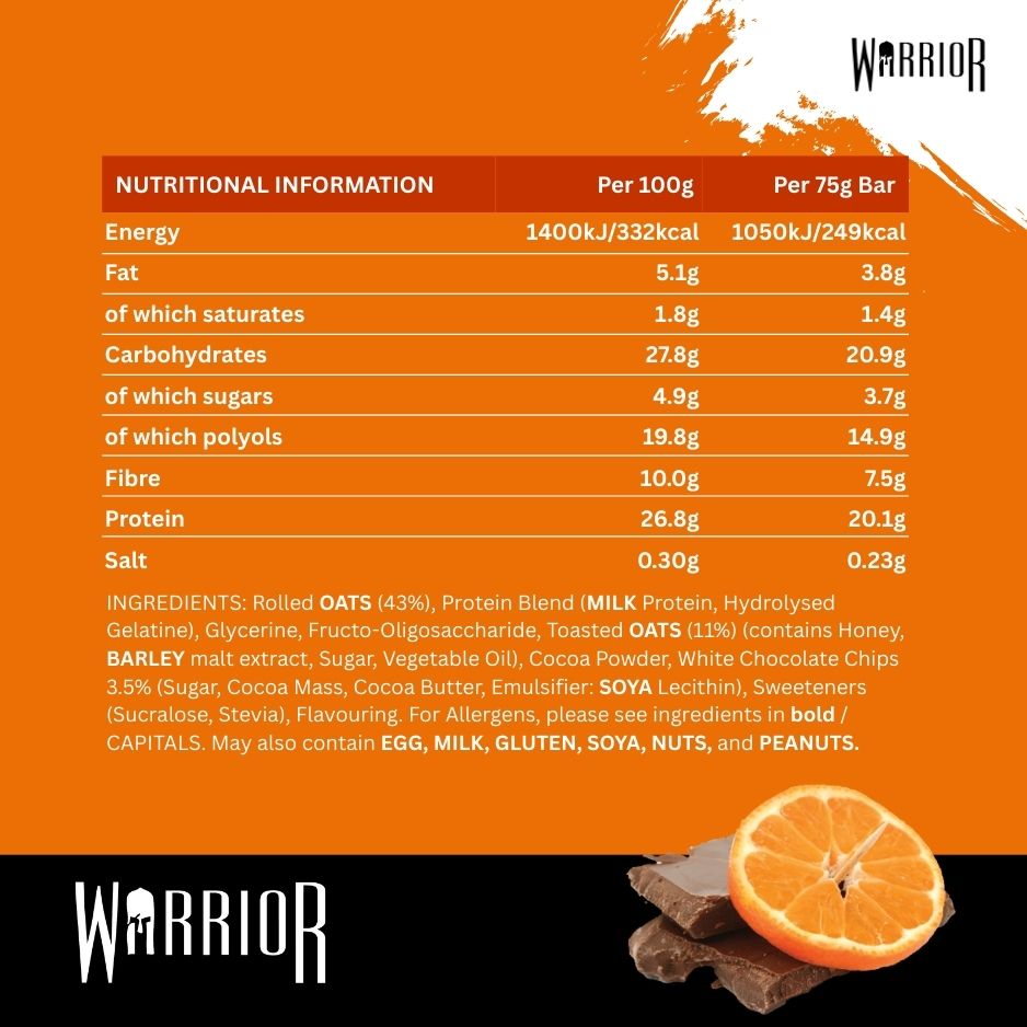 Warrior RAW Protein Oat Bars - 12 x 75g Box