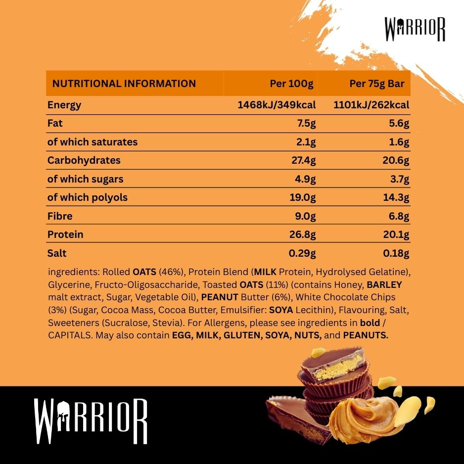 Warrior RAW Protein Oat Bars - 12 x 75g Box