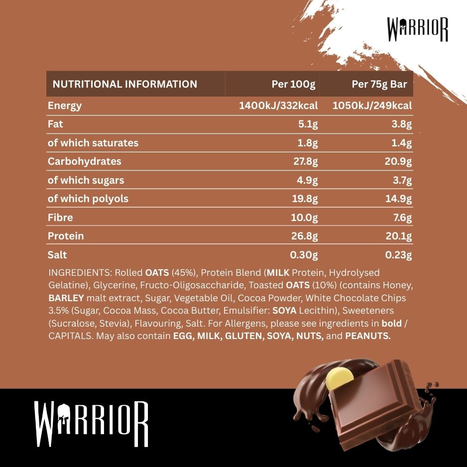 Warrior RAW Protein Oat Bars - 12 x 75g Box