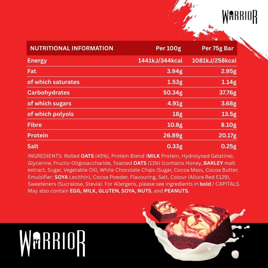 Warrior RAW Protein Oat Bars - 12 x 75g Box