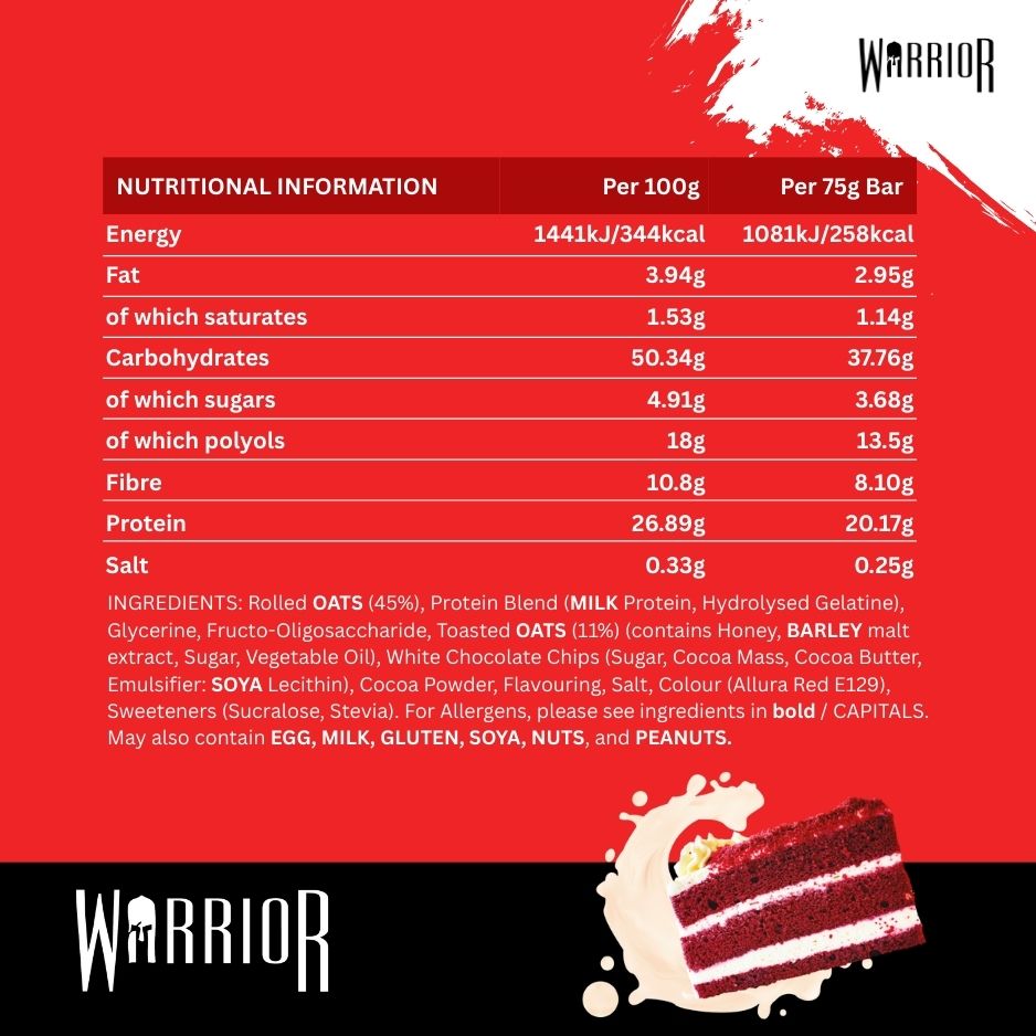 Warrior RAW Protein Oat Bars - 12 x 75g Box
