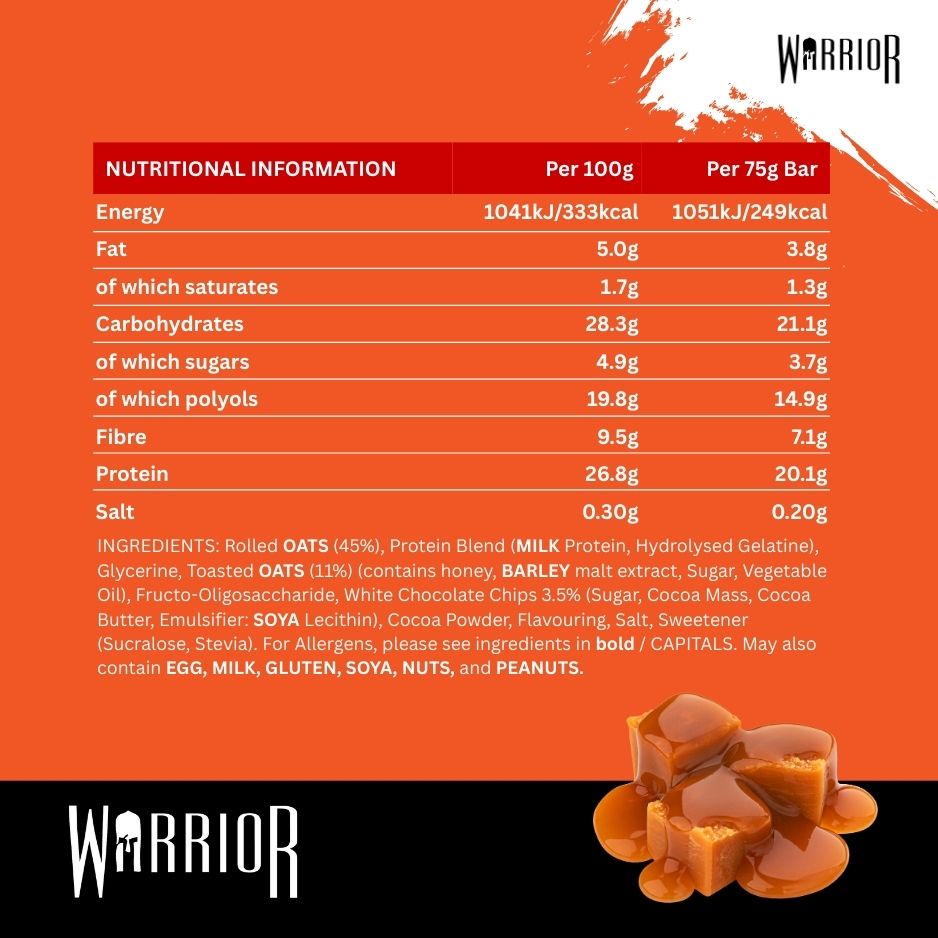 Warrior RAW Protein Oat Bars - 12 x 75g Box