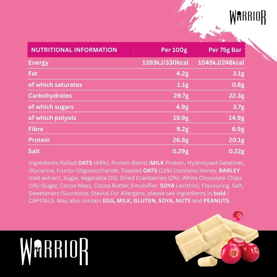 Warrior RAW Protein Oat Bars - 12 x 75g Box