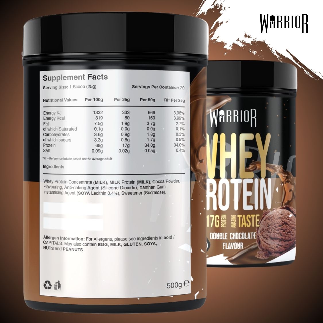 Warrior Whey Protein Powder 500g (French Label)