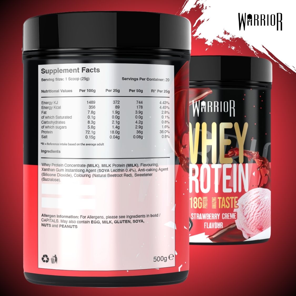 Warrior Whey Protein Powder 500g (French Label)