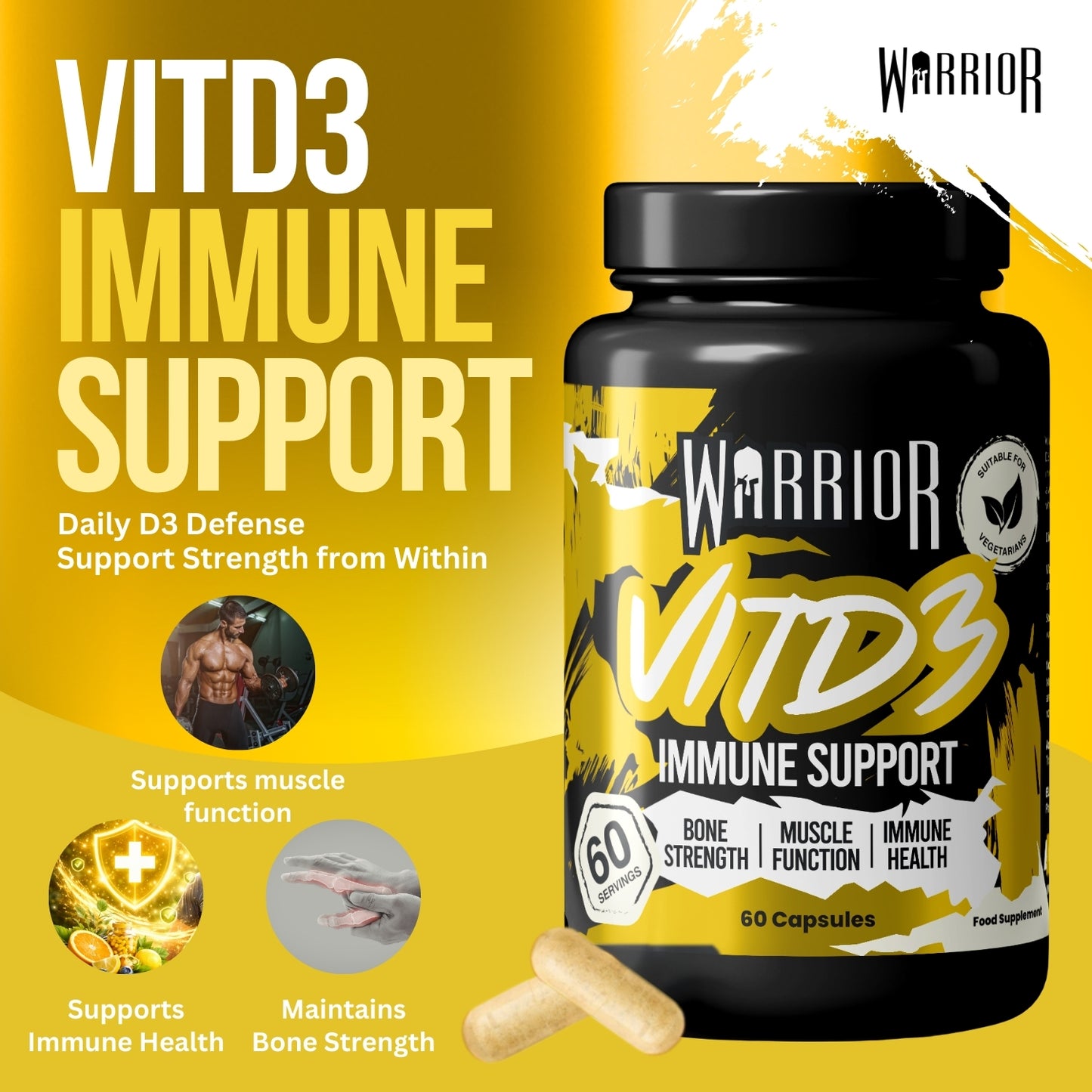 Warrior Vitamin D3 - 60 Tabs