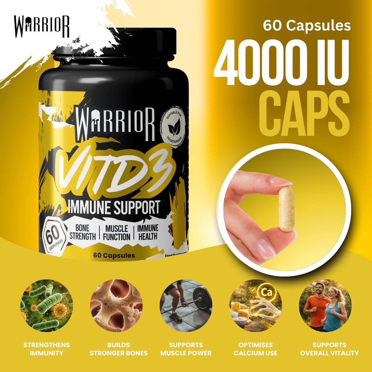 Warrior Vitamin D3 - 60 Tabs
