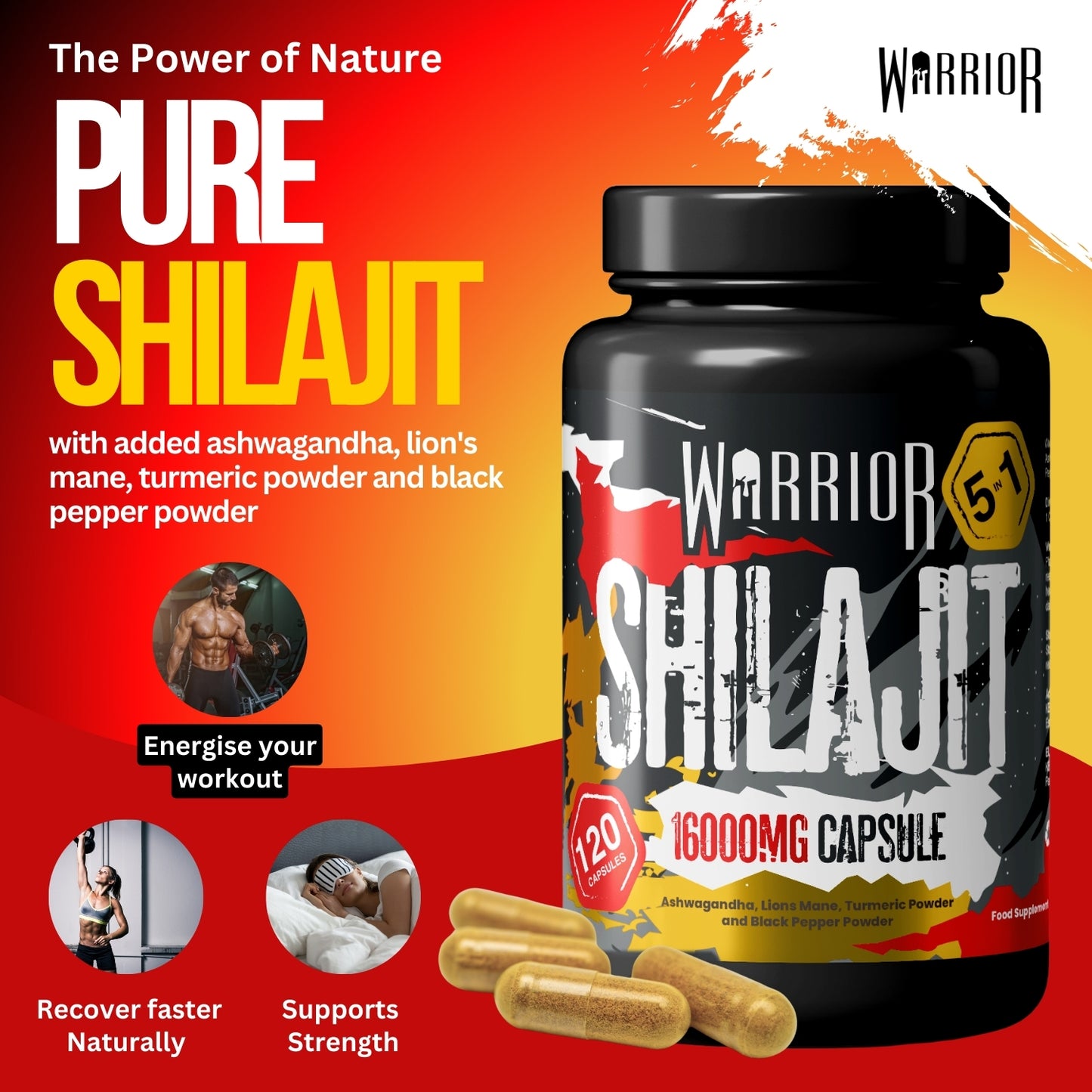 Warrior SHILAJIT Capsules - 120 Caps