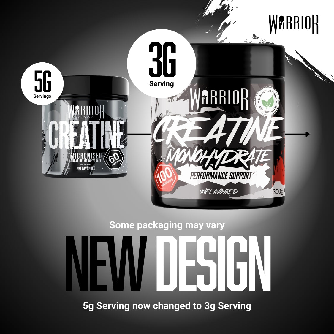 Warrior Creatine Monohydrate Powder - 300g, 500g & 1kg