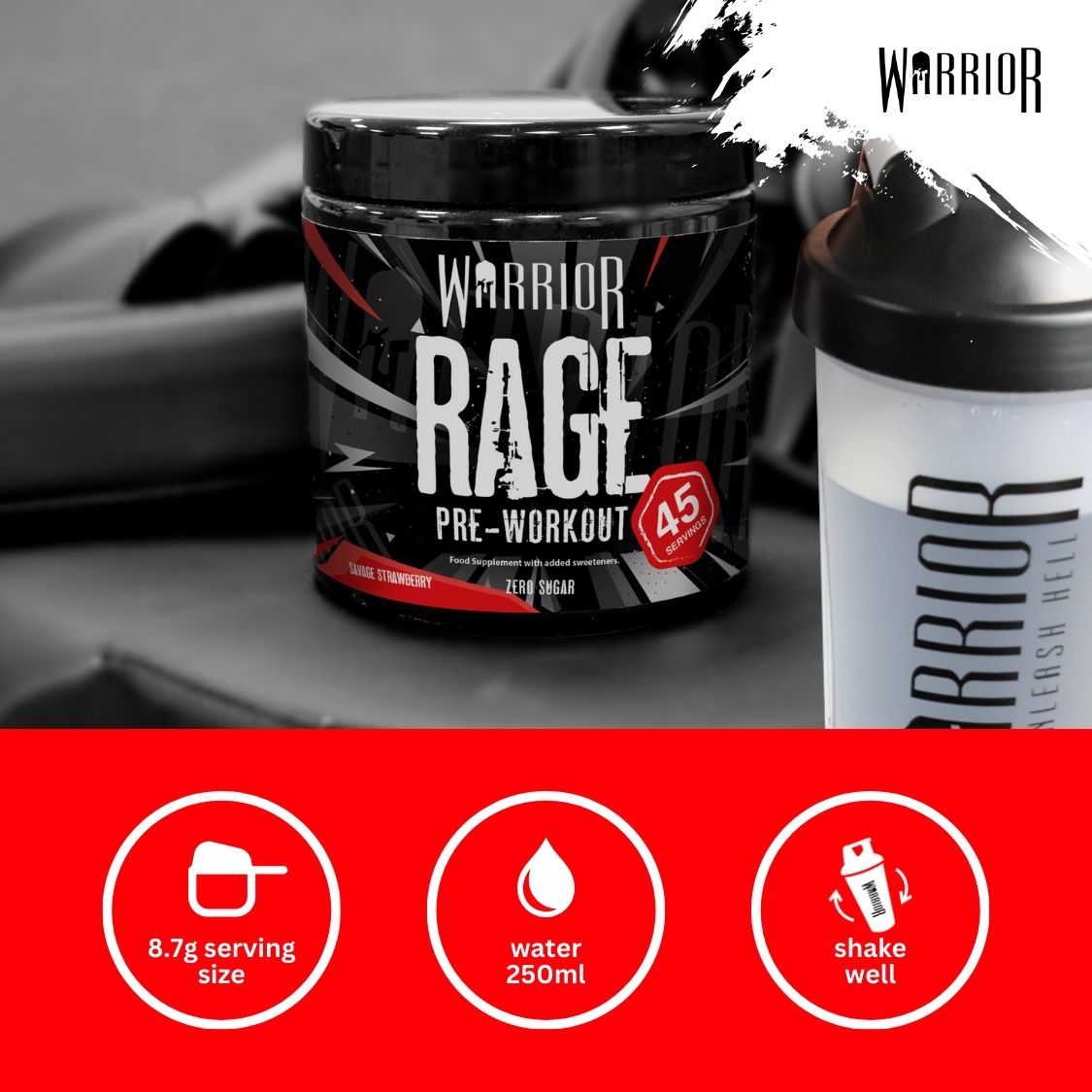 Warrior RAGE Pre-Workout - 392g (French Label)