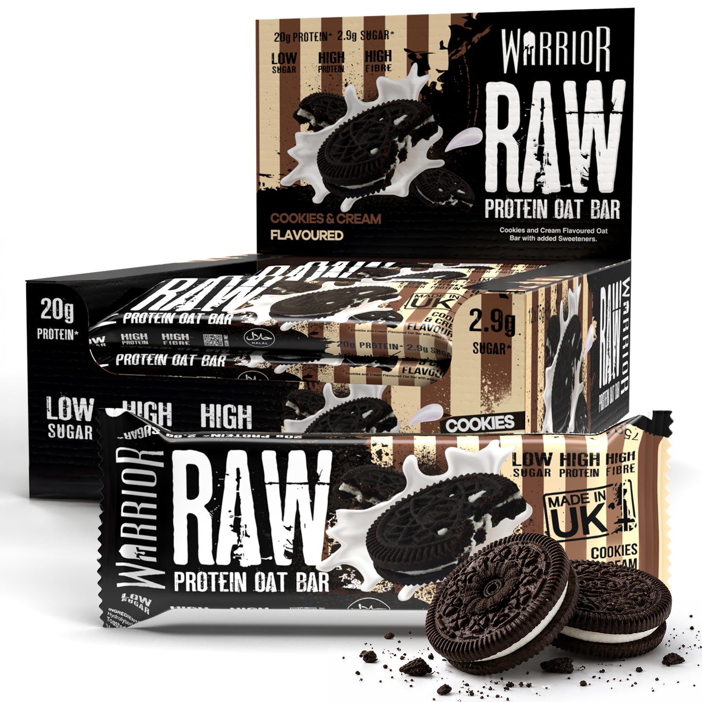 Warrior RAW Protein Oat Bars - 12 x 75g Box