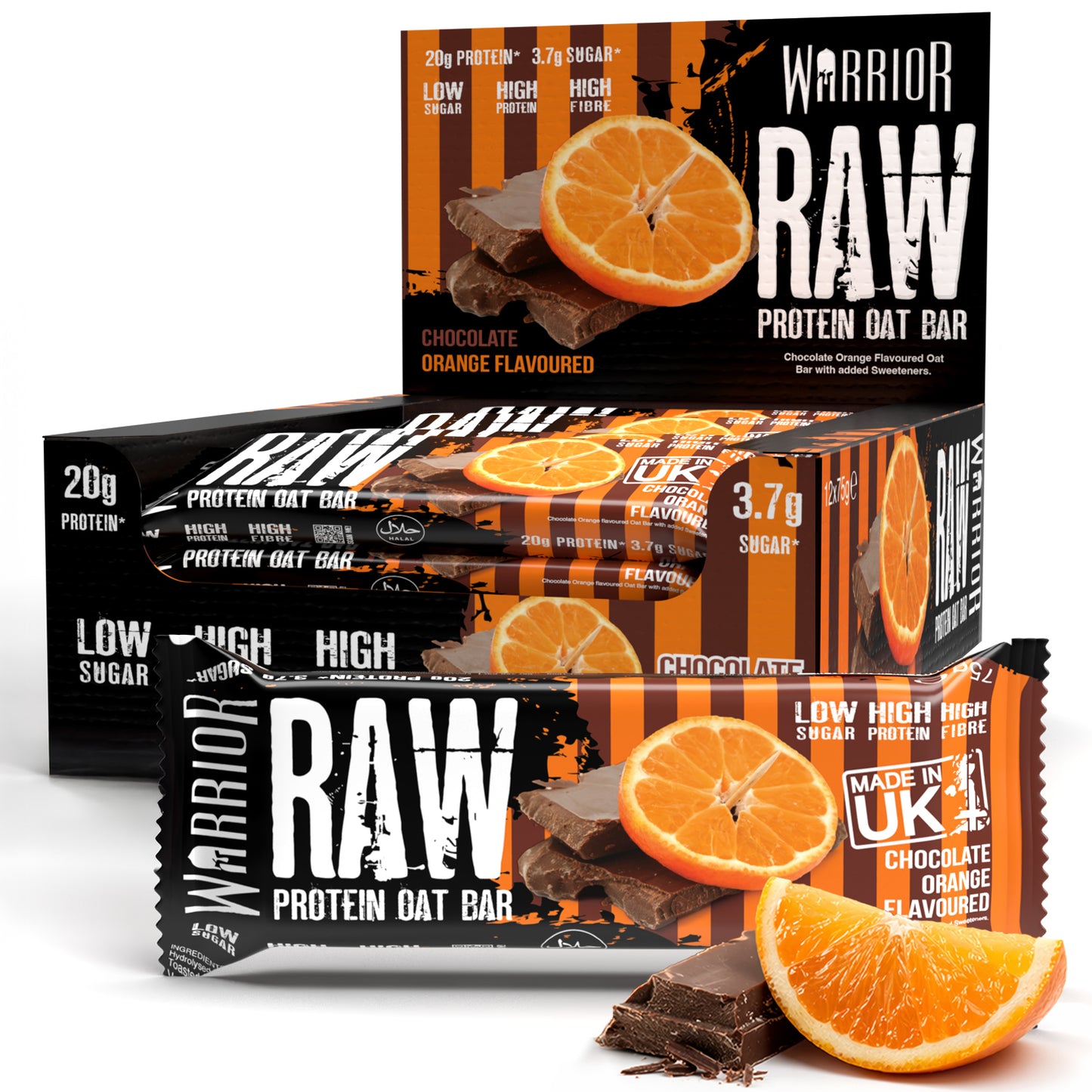 Warrior RAW Protein Oat Bars - 12 x 75g Box