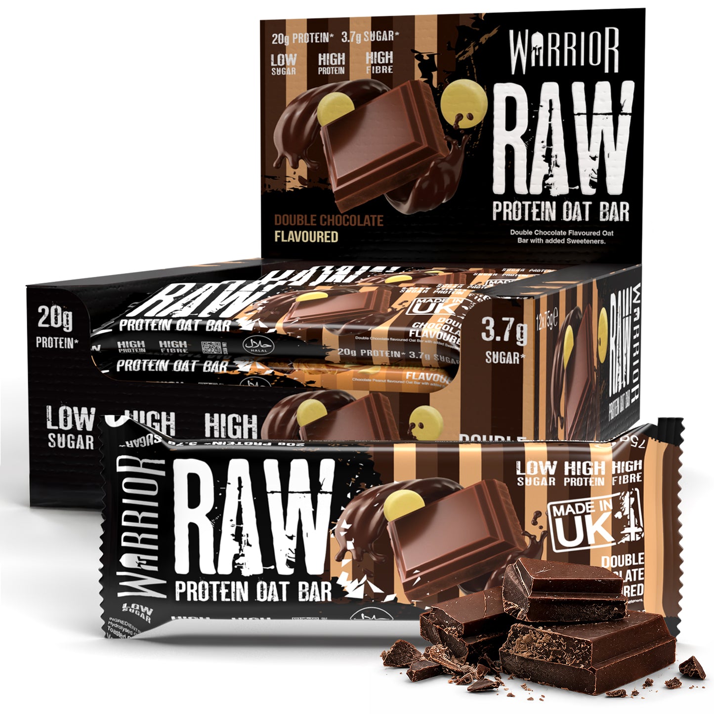 Warrior RAW Protein Oat Bars - 12 x 75g Box