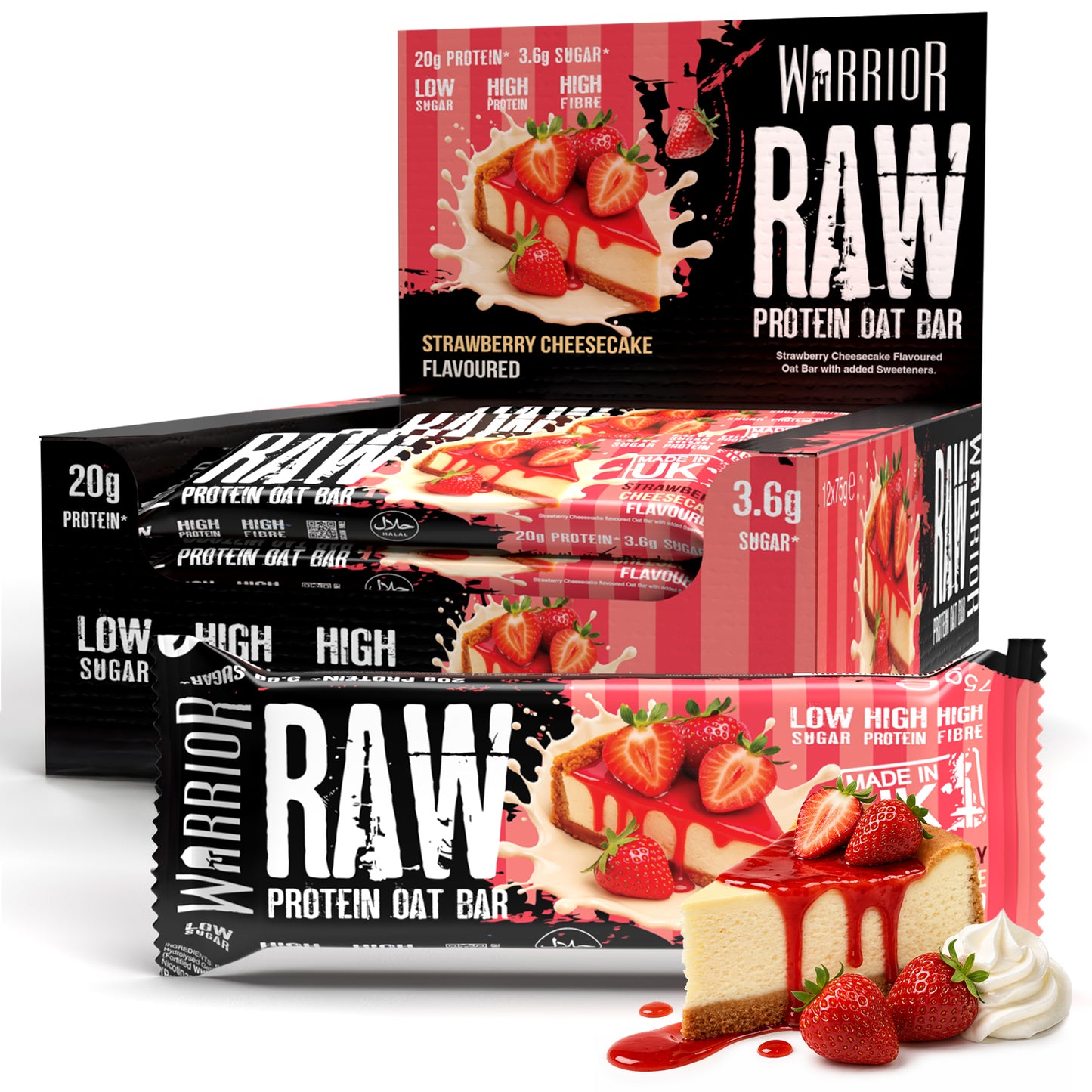 Warrior RAW Protein Oat Bars - 12 x 75g Box