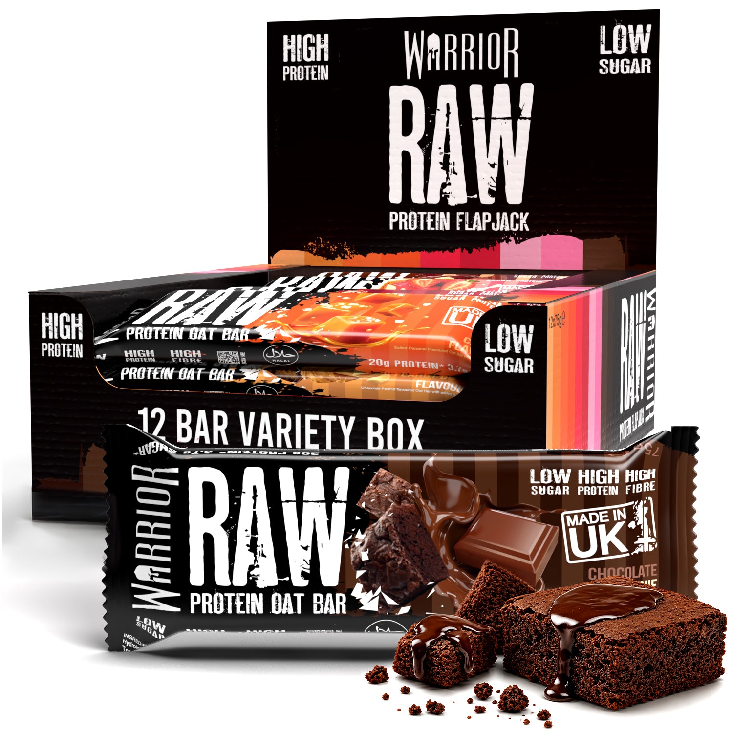 Warrior RAW Protein Oat Bars - 12 x 75g Box